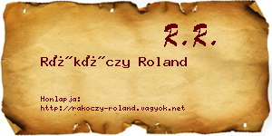 Rákóczy Roland névjegykártya